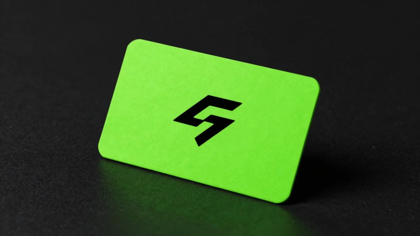 High-contrast graphic design mockup of a corporate branding ident