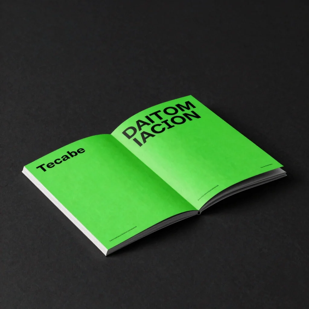 high-contrast graphic design mockup photography, dark studio back